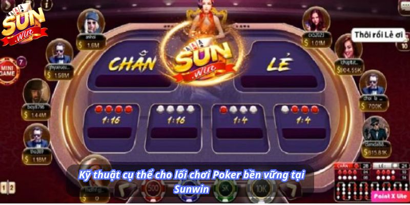 Kỹ thuật cụ thể cho lối chơi Poker bền vững tại Sunwin
